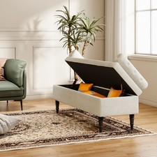 Linen Ottoman Storage Box