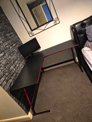 Gamers desk black shaped - black, l-shaped