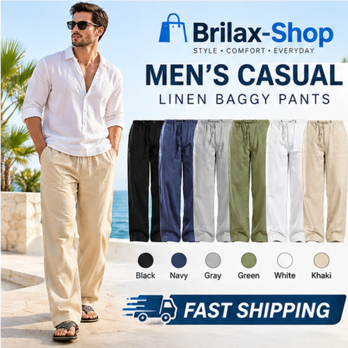 Mens drawstring casual linen - casual,