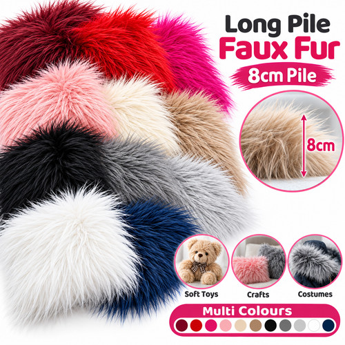 8cm long pile faux fur - 8cm, fabric