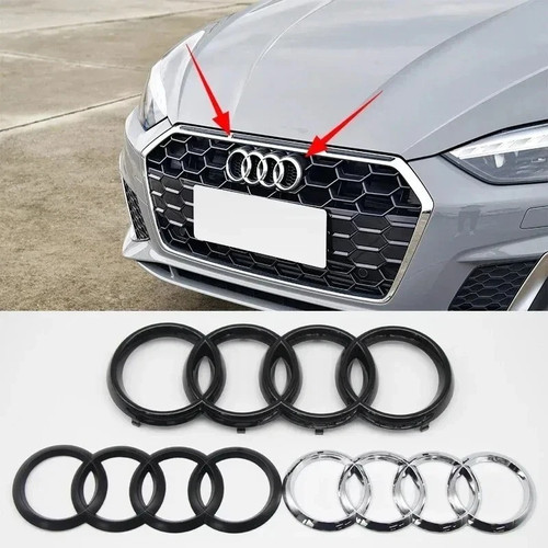 Audi silver black ring - silver,