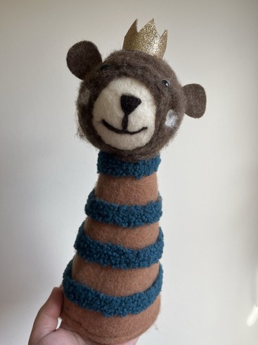 Needle felted bear - bear, topper