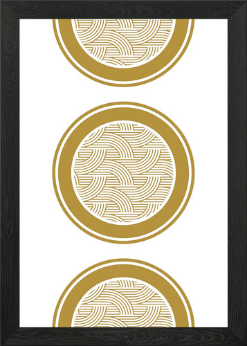 Gold circle pattern framed - gold,