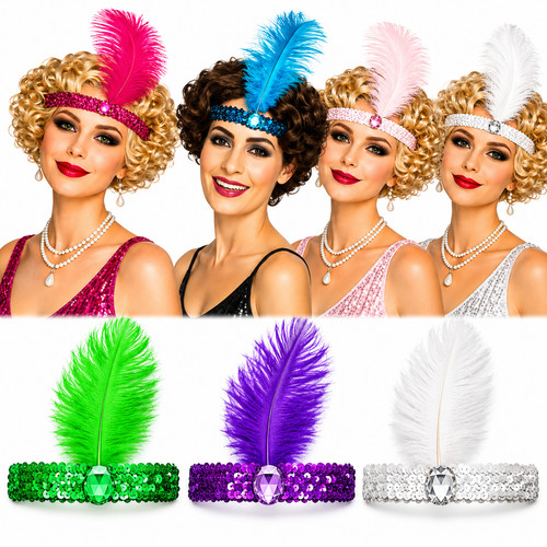 1920s flapper headband sequin - 1920s,