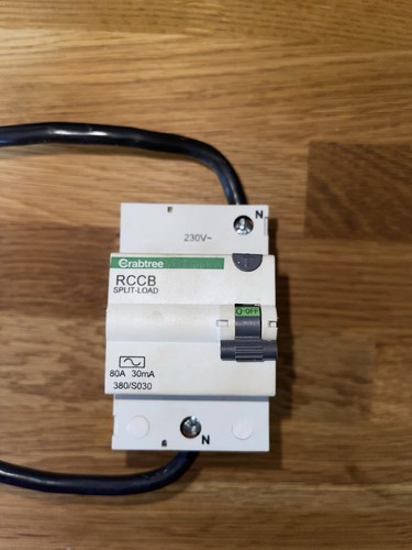 Crabtree rccb split load - rccb, rcd