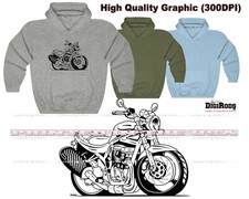 Suzuki Bandit Motorcycle Biker Black Lines Cartoon DigiRods Hoodie Sweatshirt