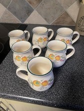 6 Cloverleaf Vintage Peaches and Cream Mugs