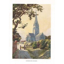 PARTINGTON CHURCH Yorkshire - Vintage Print 1925