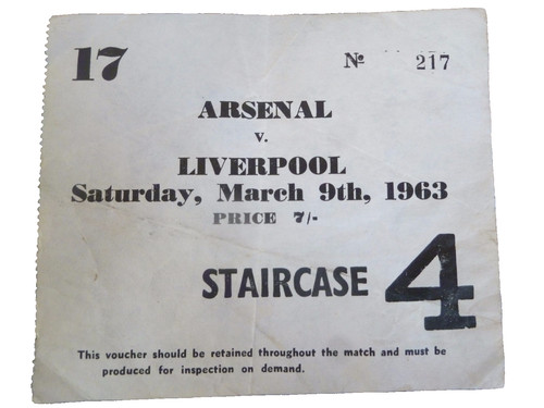 1962 tickets stubs - 1962/63, tickets/