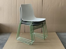 Naughtone Polly Chairs - Grey / White - Pale Green Cantilever - British Designed