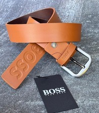 Hugo Boss Men Tan Leather Belt