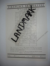 1930 Original Advert FIREPLACE BRIQUETTES WT Lamb & sons London