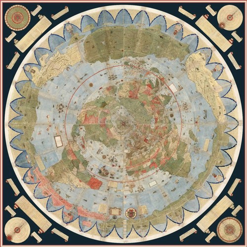 Planisphere old flat earth map - planisphere,