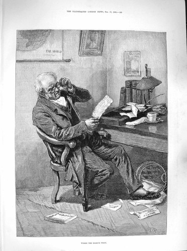 Old antique print 1883 where - print,