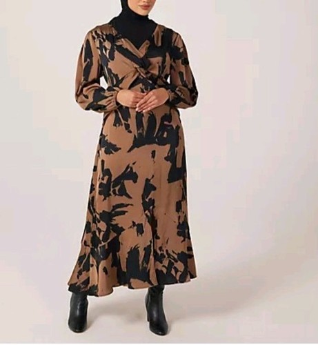 Frank usher printed - printed, taupe
