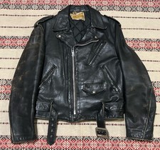 Vtg Schott Perfecto Distressed Leather Jacket Sz 44