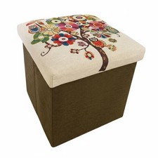 Round textile Ottoman with