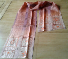 Hand-Embroidered/Sequin Sari Silk Remnant Ombre/Multi 18x106cm Sew/Textile/Craft