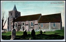 Postcard Old Clacton Church