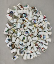 JOB LOT 100 BONE CHINA THIMBLES - NEW - PLACES AND ASSORTED 