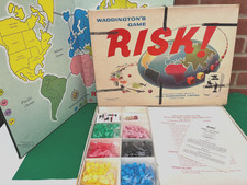 Risk! Board Game Waddington's Classic White Box Edition 1960s Complete