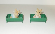 SYLVANIAN FAMILIES MEADOWS MOUSE FAMILY VINTAGE TWIN CHILDREN BABY BOY GIRL COT