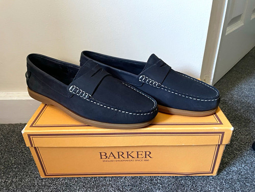 Barker blue nubuck loafer - barker,