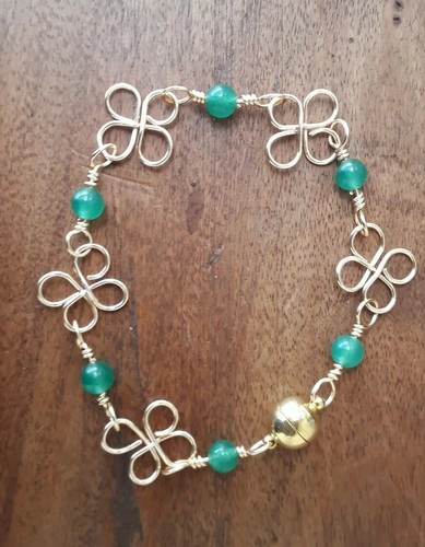 Gold plated green quartz