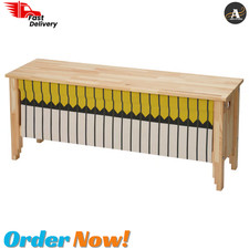 IKEA OMMJÄNGE Bench with Storage Solid Pine & Textile Weave Seat 113x35x45cm