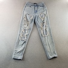 MIss Guided Jeans Women's Sz 2 Riot High Rise Mom Jean Indie Distressed Stylish
