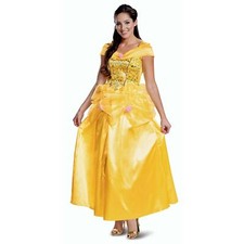 Women`s Official Disney Classic Belle Costume Adult Princess Fancy Dress