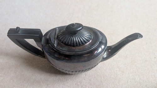 Vintage silver plate teapot - silver,