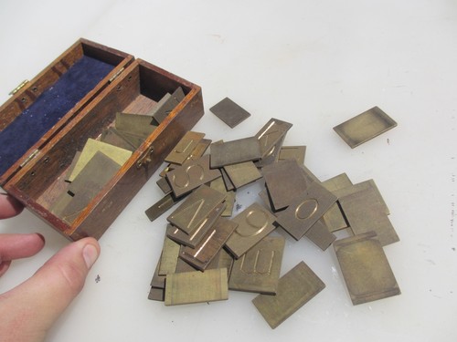 Vintage brass engraving plates