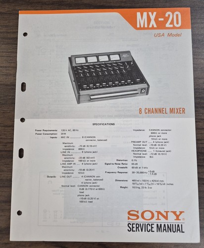 Sony channel mixer - sony, mx-20