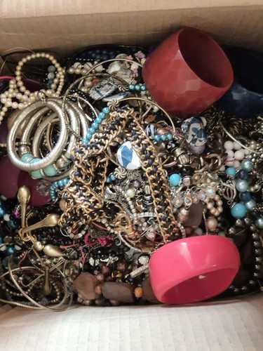 Large broken costume jewellery - costume,