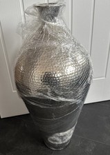 Silver Floor Vase Large Metal