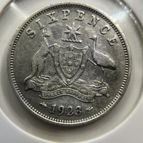 1923 sixpence coin almost - coin,