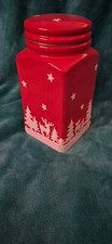 Red White Christmas Cookie Jar
