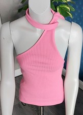 Zara Pink Rib Knit Scarf One