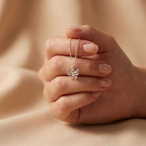 Sterling silver butterfly - silver,