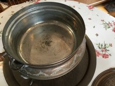Iranian Copper  Chafing Dish 31cm/s Dia. With large copper under tray. Tinned.