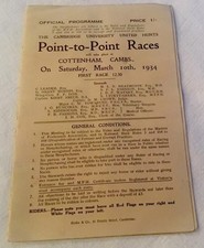 Point to Point Race Card - 1934.