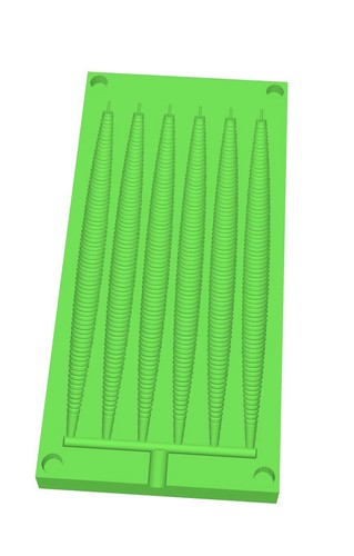 Cavity worm injection mold - 6-cavity,