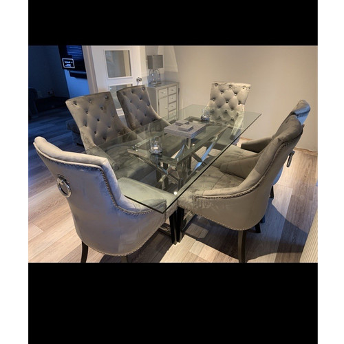 Modern glass dining table - glass, set