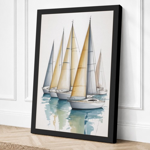 Three sailing vessels coastal - three,