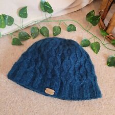 Kusan Nepal Teal Blue Wool Knitted Beanie Fleece Hat Unisex Winter Woollen