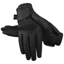 AF Equestrian Ladies Horse Riding Gloves Synthetic Leather Black Breathable