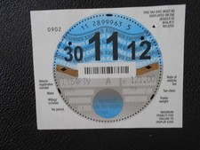 collectable road tax disc from 2012 with original sleeve for a Toyota •`~~~~