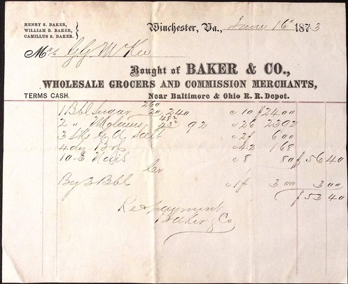 1873 baker co grocers - 1873,