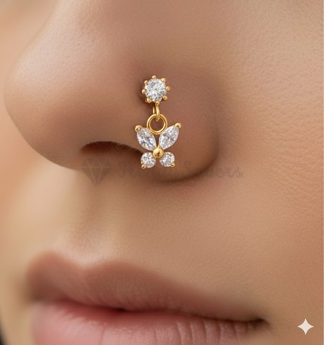 Small thin butterfly nose ring - nose,